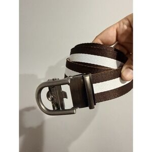 Nexbelt Men's Ratchet Golf Belt Brown White Adjustable Classic‎ System 45"